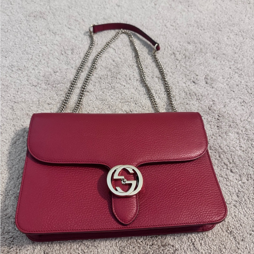 Gucci Burgundy Leather Shoulder Bag